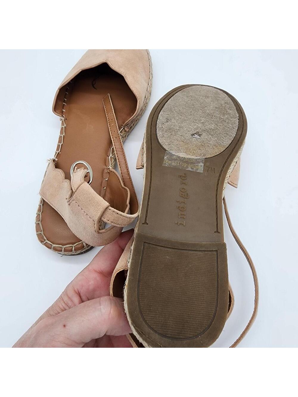 LKNW Womans Indigo suede sandals 7 m espadrilles - Picture 4 of 9